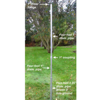 1" Pole kit assembled with notes