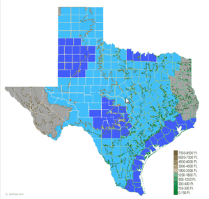 Dark blue = excellent populations; Light blue = good to fair; Gray = rare to absent