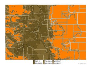 ORANGE = GOOD POPULATIONS OF BARN OWLS IN COLORADO