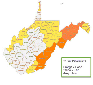Barn Owl Range Map  West Virginia