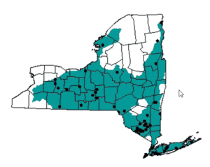 Good populations clustered in the very south, scattered elsewhere