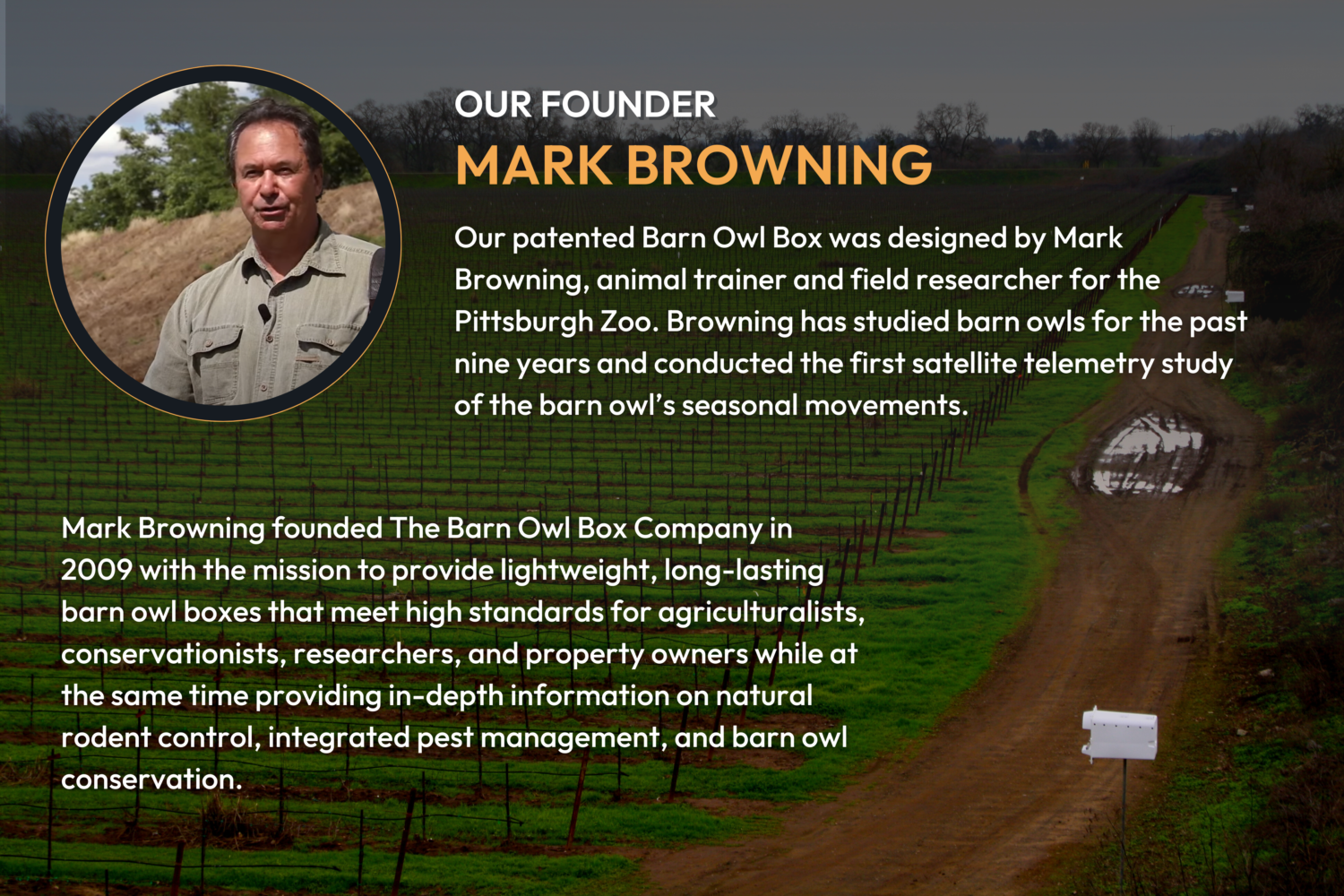 About our founder Mark Browning and his mission to create long lasting nest boxes for beneficial birds